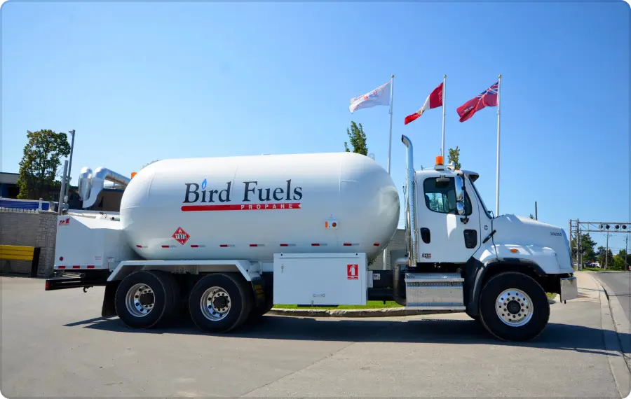 wrapped fuel truck parked on the road
