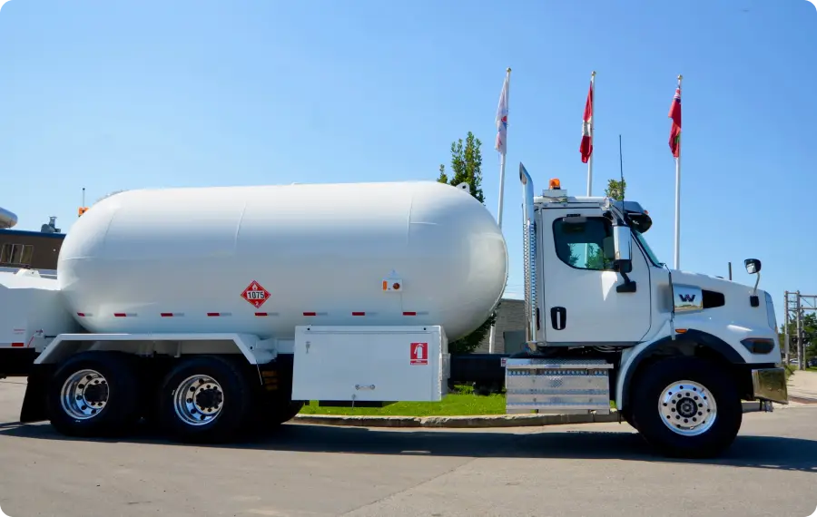 wrapped fuel truck parked on the road