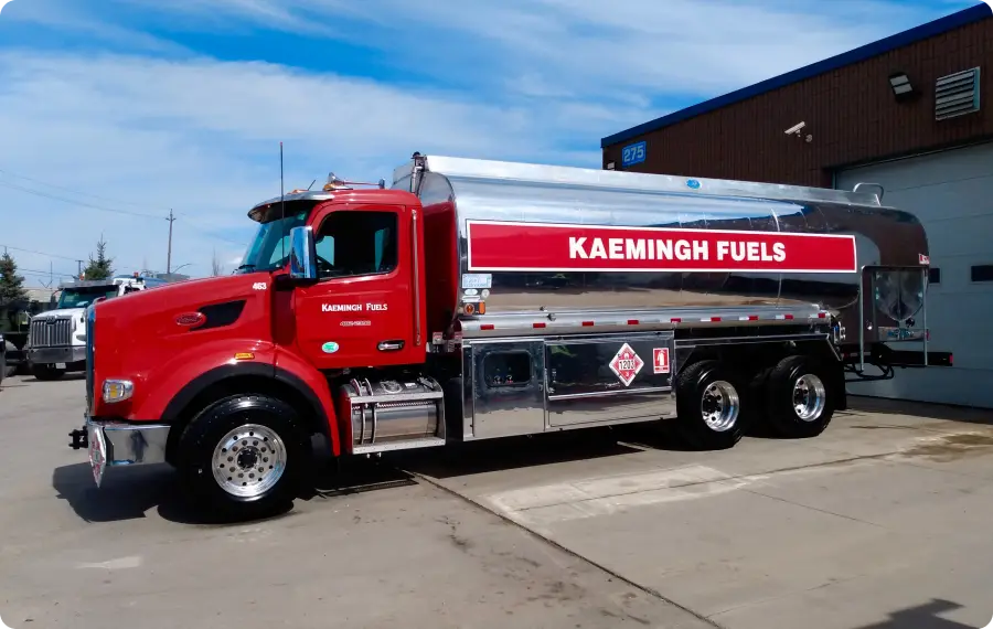 wrapped fuel truck parked on the road