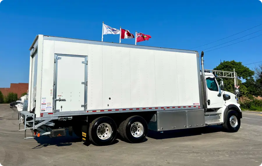 delivery truck parked on the road